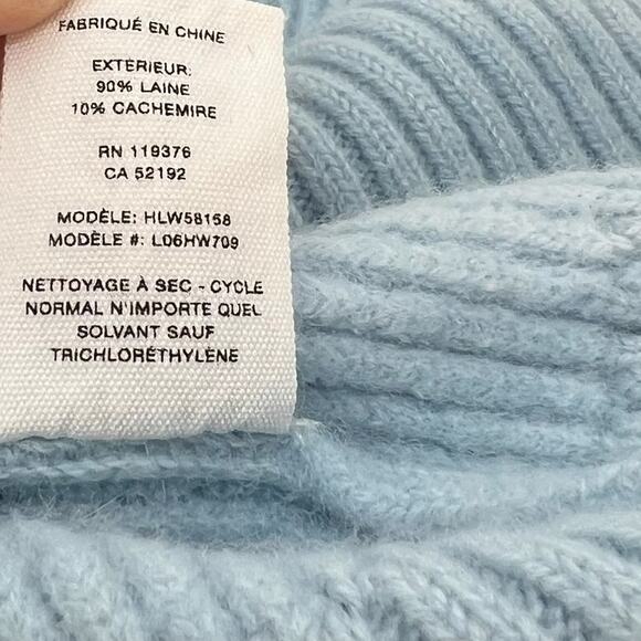 Helmut Lang‎ Sweater Wool Cashmere V-Neck Ribbed Baby Blue Size Medium - Picture 11 of 11
